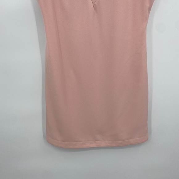 NWT GIL SANTUCCI Pink Cap Sleeve Gold Detail Back Zip Mini Dress Size 42 (6 US) - Picture 4 of 9